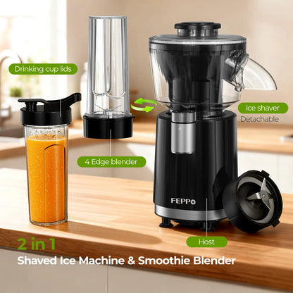 2 in 1 Snow Cone Machine with Smoothie Blender, 700W Shaved Ice Maker for Home Frozen Drinks