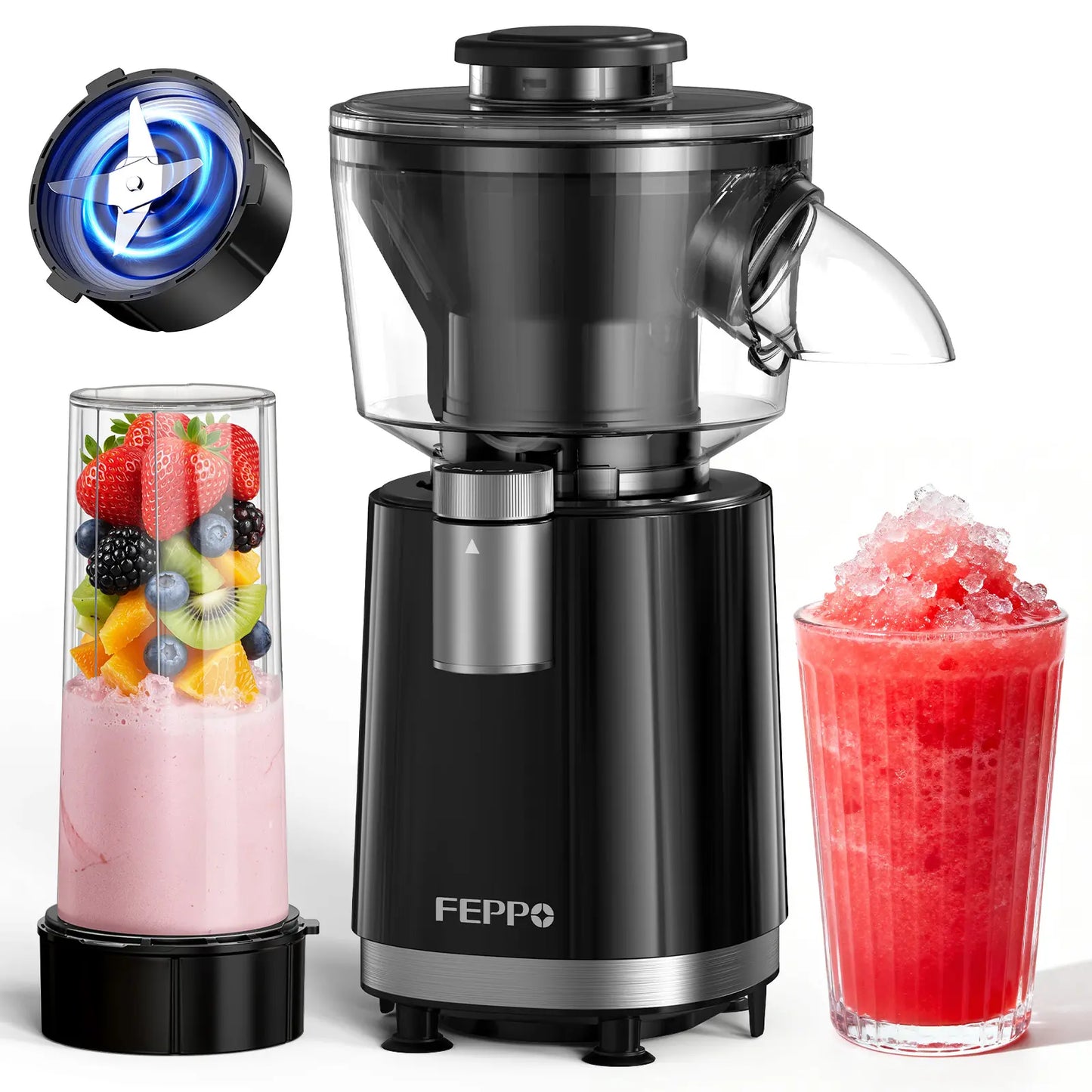 2 in 1 Snow Cone Machine with Smoothie Blender, 700W Shaved Ice Maker for Home Frozen Drinks