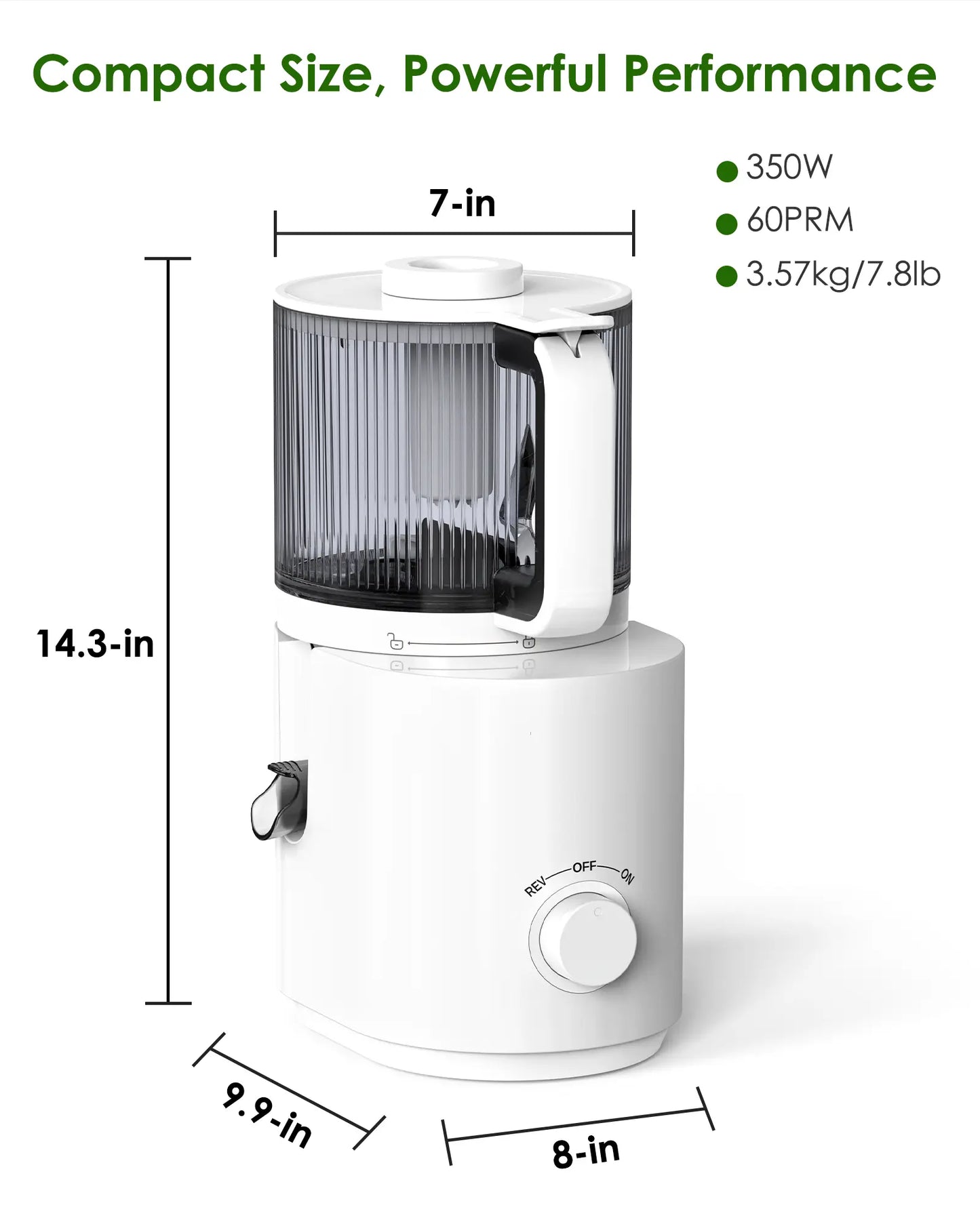 3 in 1 Masticating Juicer for Juice Sorbet & Nut Milk